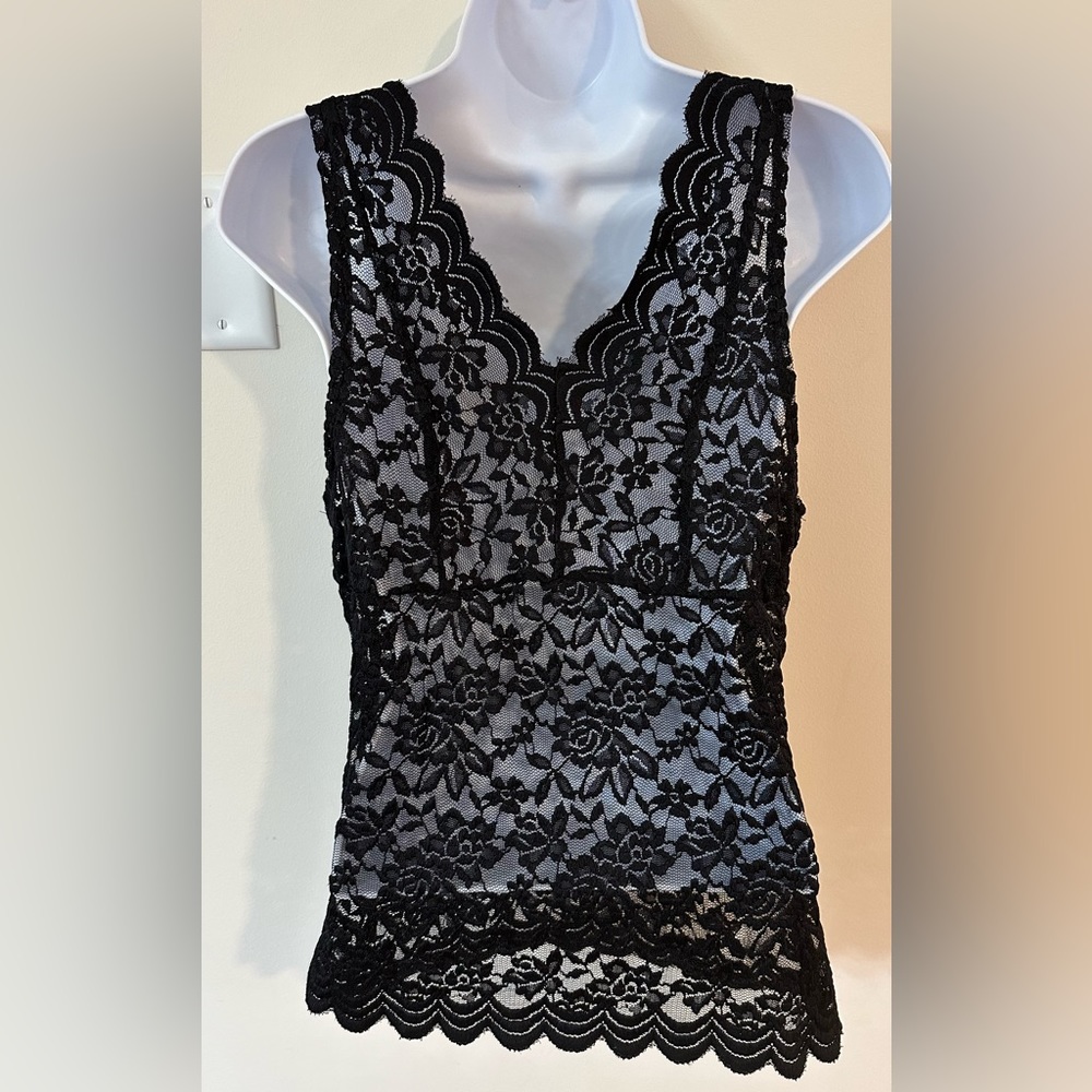 SHEIN Women’s Black Lace Tank Top Size L - Picture 3 of 8